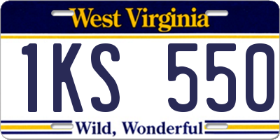 WV license plate 1KS550