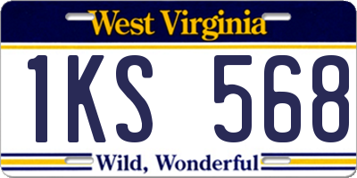 WV license plate 1KS568