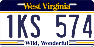 WV license plate 1KS574