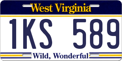 WV license plate 1KS589