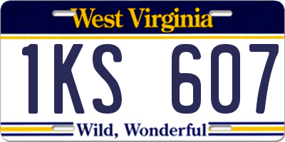 WV license plate 1KS607