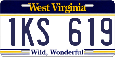 WV license plate 1KS619