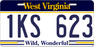 WV license plate 1KS623