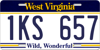 WV license plate 1KS657