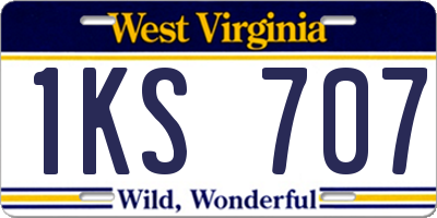 WV license plate 1KS707