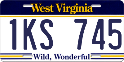 WV license plate 1KS745