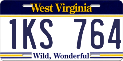 WV license plate 1KS764