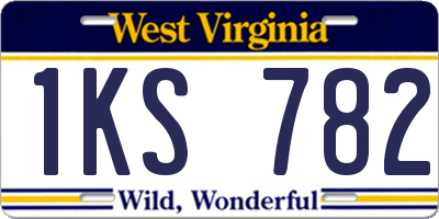 WV license plate 1KS782