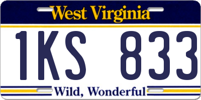 WV license plate 1KS833