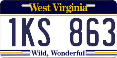 WV license plate 1KS863