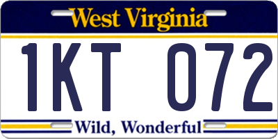 WV license plate 1KT072
