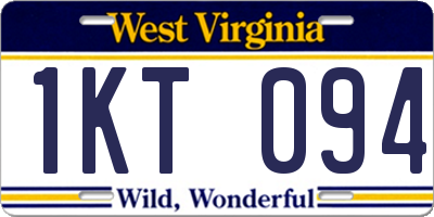 WV license plate 1KT094