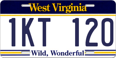 WV license plate 1KT120