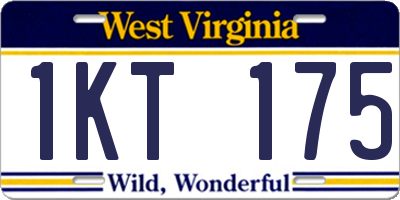 WV license plate 1KT175
