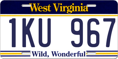 WV license plate 1KU967