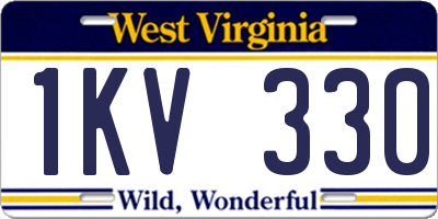 WV license plate 1KV330