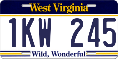WV license plate 1KW245