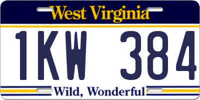 WV license plate 1KW384