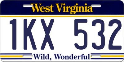 WV license plate 1KX532