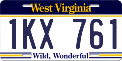 WV license plate 1KX761