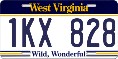 WV license plate 1KX828