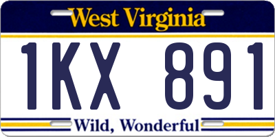 WV license plate 1KX891