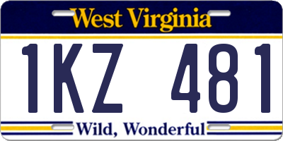 WV license plate 1KZ481