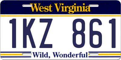 WV license plate 1KZ861