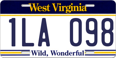 WV license plate 1LA098