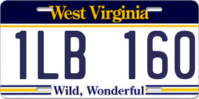 WV license plate 1LB160