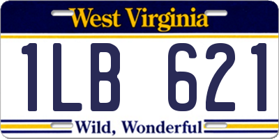 WV license plate 1LB621