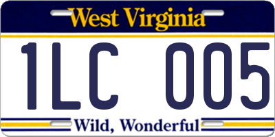 WV license plate 1LC005