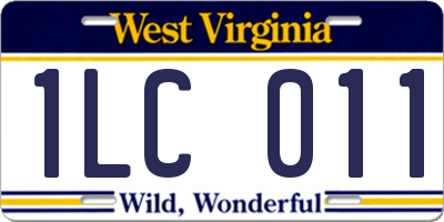 WV license plate 1LC011