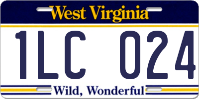 WV license plate 1LC024