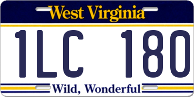 WV license plate 1LC180