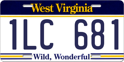 WV license plate 1LC681
