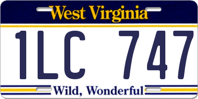 WV license plate 1LC747