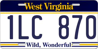 WV license plate 1LC870