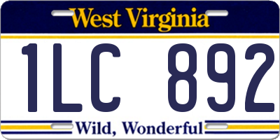 WV license plate 1LC892