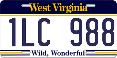 WV license plate 1LC988
