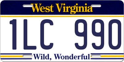 WV license plate 1LC990