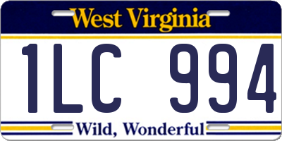WV license plate 1LC994
