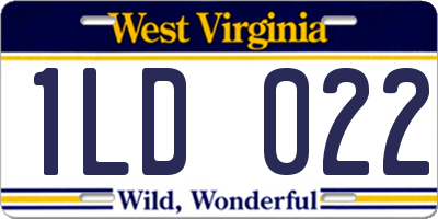 WV license plate 1LD022