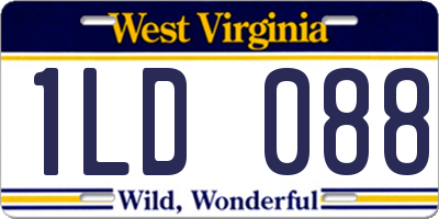 WV license plate 1LD088