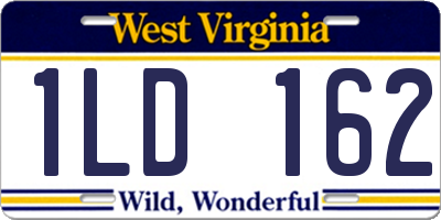WV license plate 1LD162