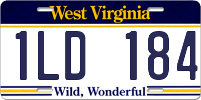 WV license plate 1LD184