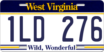 WV license plate 1LD276