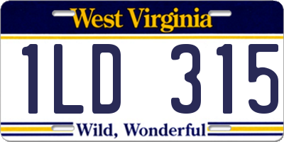 WV license plate 1LD315