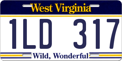 WV license plate 1LD317