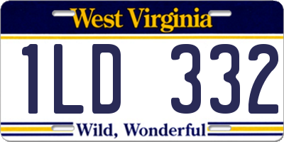 WV license plate 1LD332